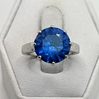 STUNNING .925 Vintage Sterling Silver Estate Ring Size 4 with Blue Stone