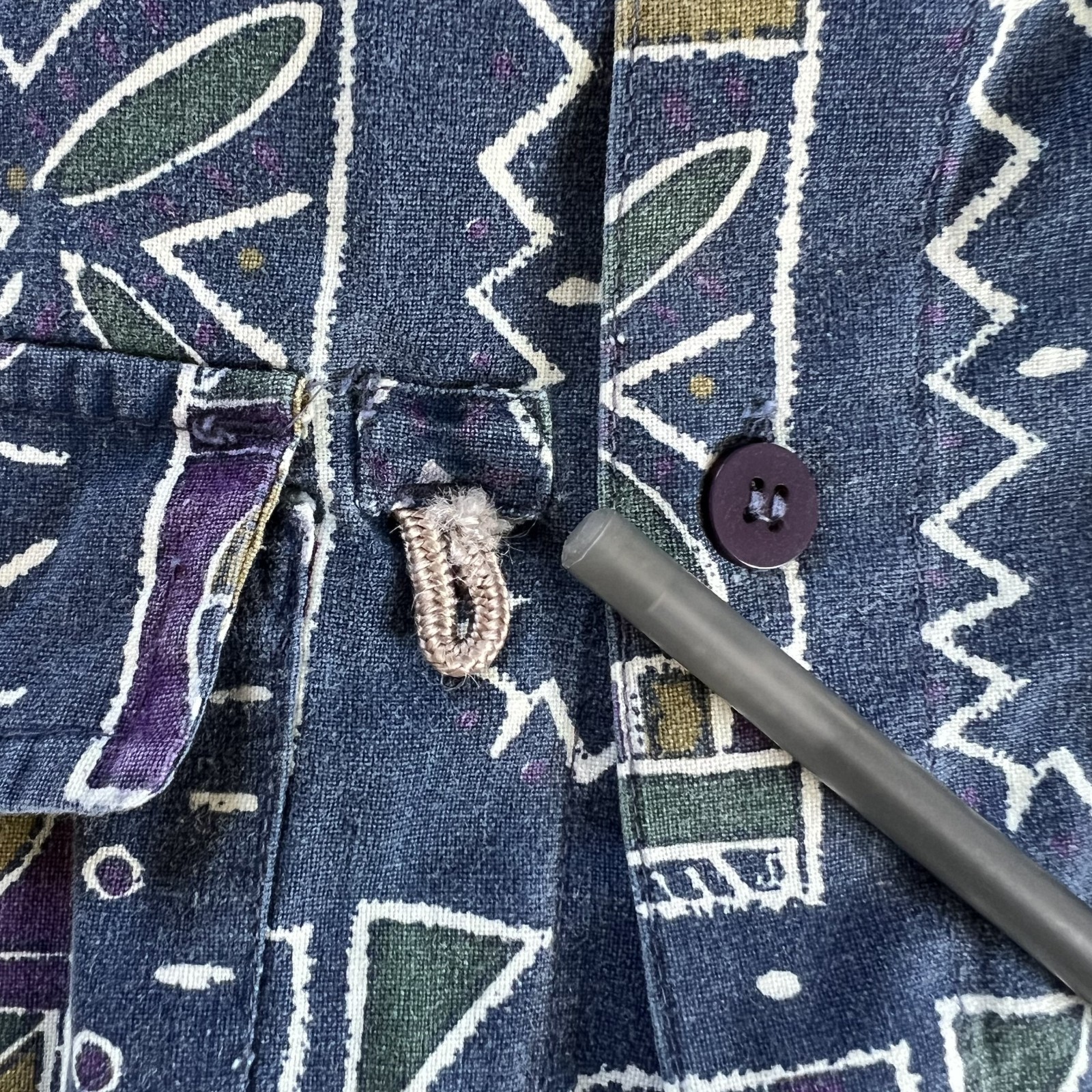 Vintage Patterned ExOfficio Collared Button-Up Sh… - image 8