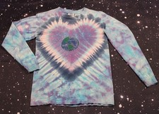 Vintage Eye-Dye One World One Love Tie-Dye Heart L/S Shirt - Med - Cotton, USA
