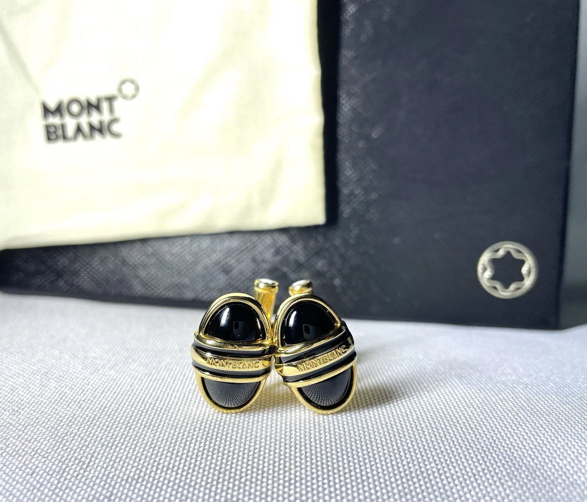 ★MONTBLANC★ カフリンクス オーバル ロゴ グリーン ゴールド Montblanc Gold Cufflinks for Men for sale - eBay