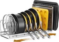 Pots and Pans Organizer under Cabinet with Pan Holder: Expandable 11.8"-22.8" Ki