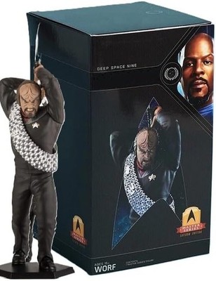 Star Trek QMx WORF Figur Mini Master Series Latinum Edition DS9 1:12 Statue