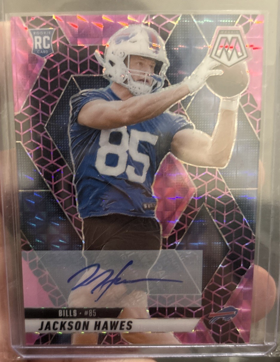 2025 Panini Mosaic -  Jackson Hawes #334 Spectris Pink Prizm Autographs /30 