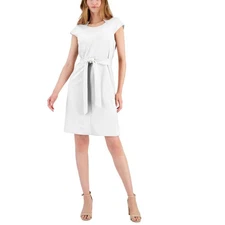 Kasper Womens   White Pintuck Knee Length Wear To Work Dress XL BHFO 7772
