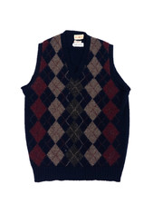 Alan Paine Argyle Sweater Vest Shetland Wool Made in England