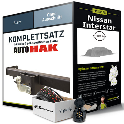 Für NISSAN Interstar Typ XDD , XDE Anhängerkupplung starr +eSatz 7pol 06.24- NEU