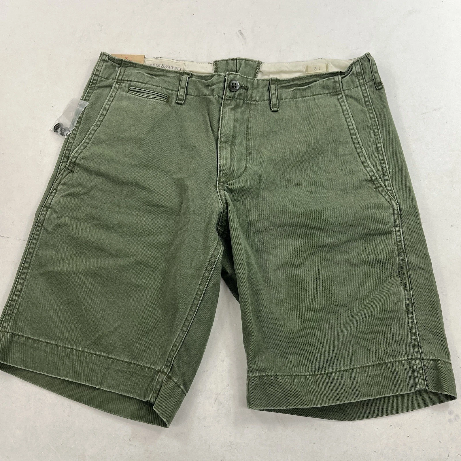 NEW Denim & Supply Ralph Lauren Olive Green Military Utility Shorts Size 31