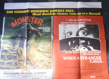 MONSTER/ WHEN A STRANGER CALLS RE RELEASE   UK QUAD POSTER - FOLDED VG   1982