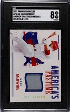 2022 Panini Chronicles Mark McGwire SGC 8 America’s Pastime Swatches Gold /25