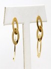 18k Yellow Gold ROBERTO COIN Chic & Shine Oval Link Dangle Earrings — photo 3