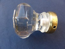 Poignée verre cristal bague laiton porte ancien D. 4,6 cm Trou pour Carré de 6