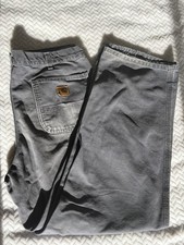 Carhartt Gray Canvas Dungaree Fit Work Pants 36x31 Duck Utility Carpenter