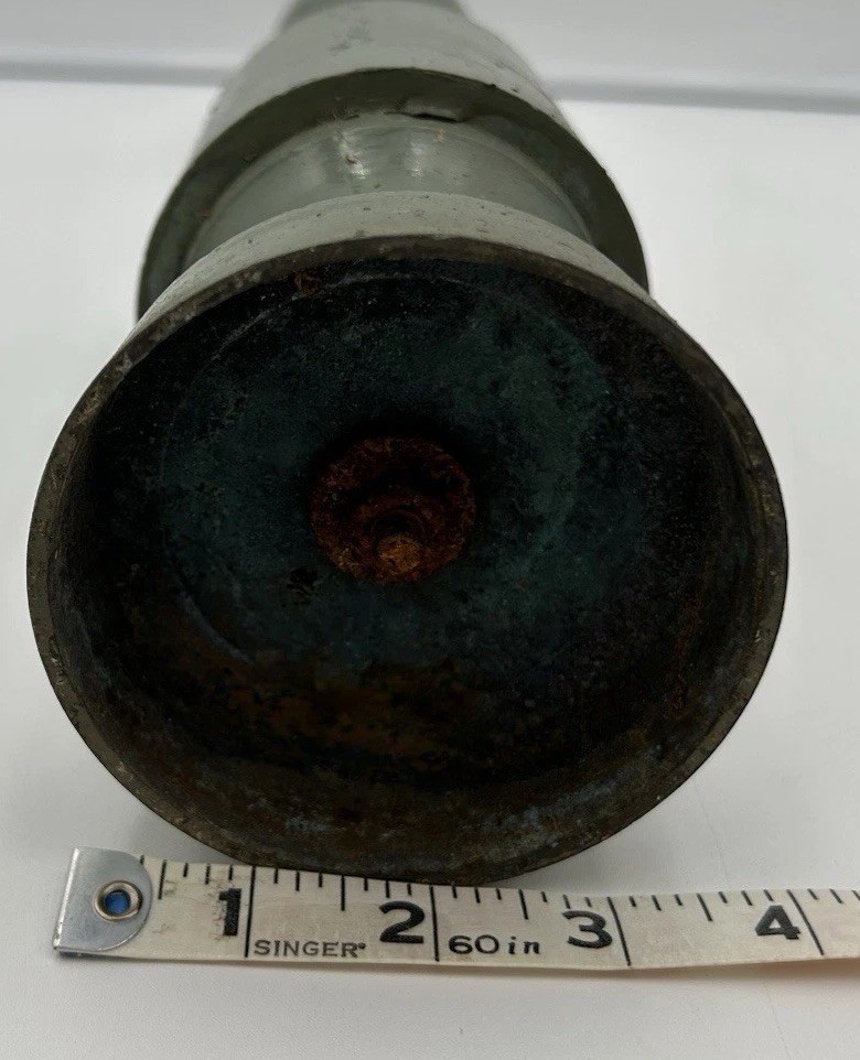 Antique Cast Iron Fence Finials Pair Green Paint Decor 18in x 4in 22in x 3in VTG