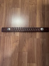 Vintage 21" Wood Tie  Belt Rack - 24 Pegs 2 Hooks - Mahogany Finish