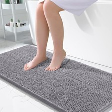 OLANLY Large Bathroom Rugs 50x30, Extra Soft Absorbent 50" X 30", Grey