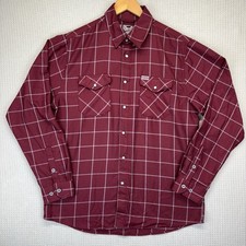 Dixxon Flannel Shirt Men L Red The Underground Western Pearl Snap Moto Skater
