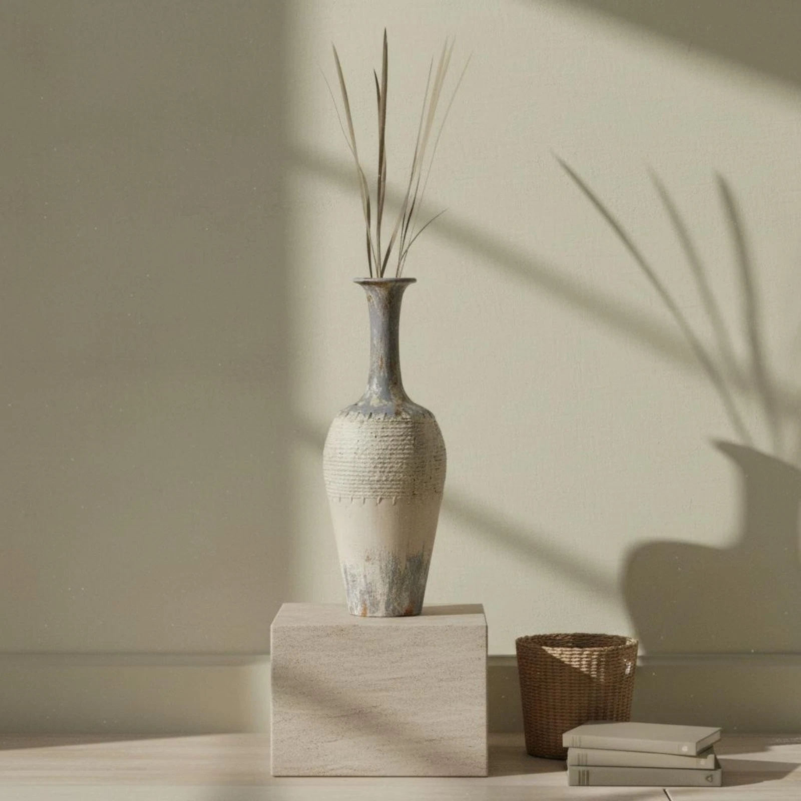 Distressed Ceramic Vase Natural Simplicity Aesthetic Decor Vintage Look