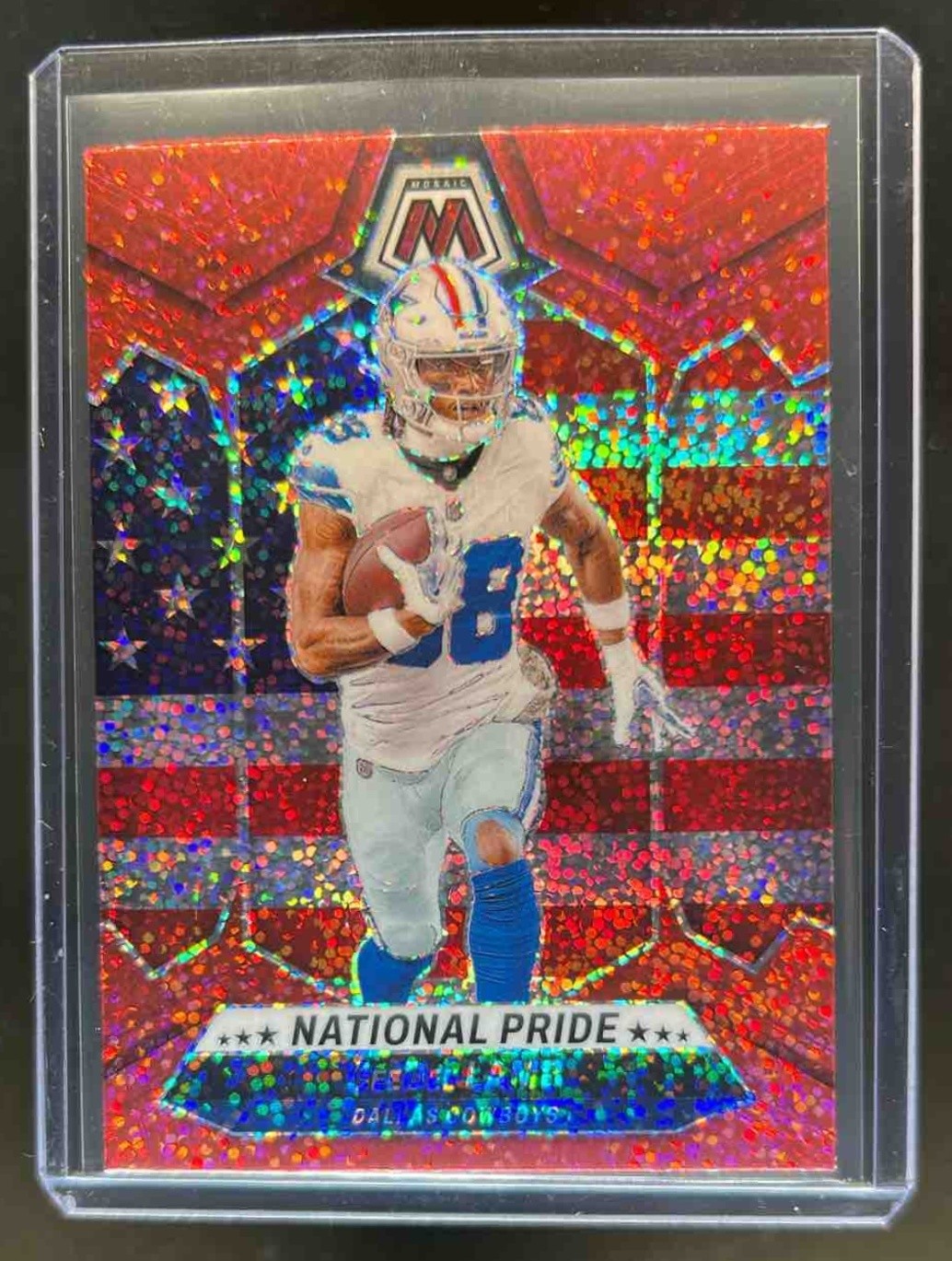 2024 Panini Mosaic CeeDee Lamb Red Sparkle Prizm National Pride #262 Cowboys