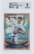 Mariano Rivera Yankees Signed 2018 Topps Tribute Green #87 #/99 BAS 9/10 Card
