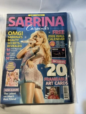 SABRINA CARPENTER - Magazine - 2026 Wall Calendar (Worth £15) - 20 Art Cards NEW
