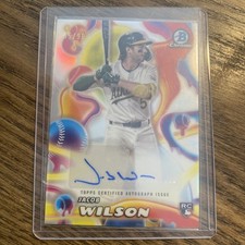 2025 Bowman Chrome Jacob Wilson Melt Mashers Refractor Auto/99 Rookie RC