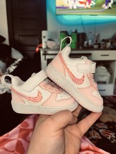 Nike Toddler Tennis Shoes Size 3c Pink And White With Pink Jewels