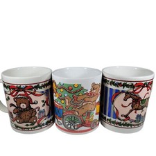 Sanyei Miyazaki Teddy Bear Lot Christmas Coffee/Tea Cup/Mug A1 Excellent