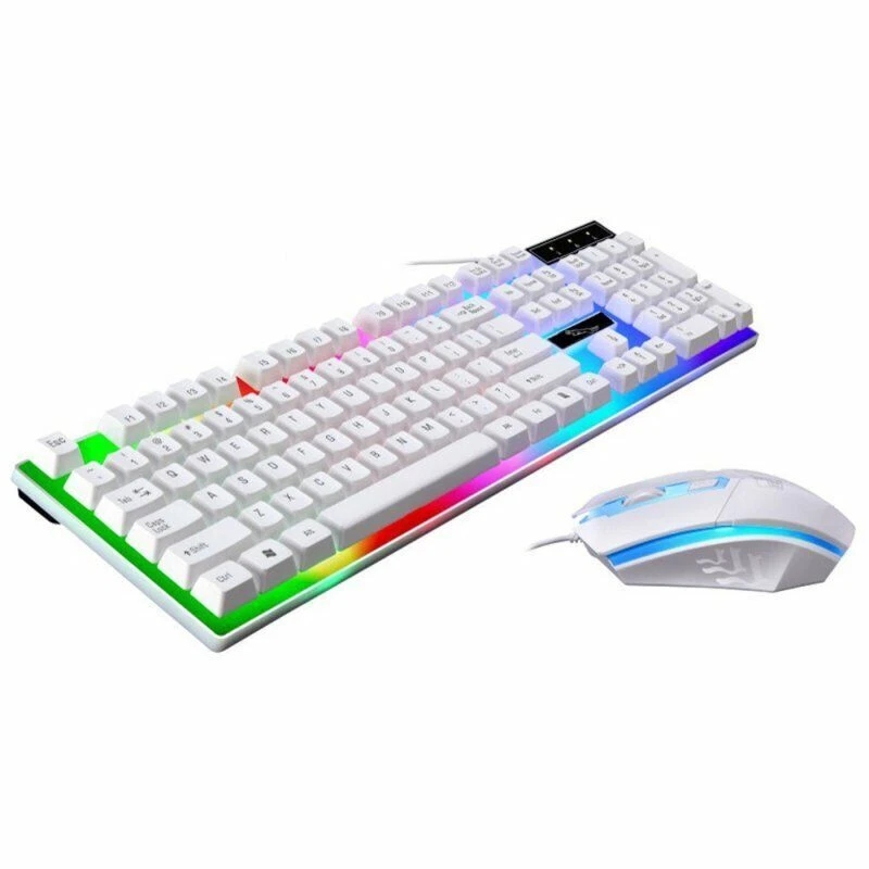 Gaming Keyboard Mouse Set USB Rainbow RGB LED Wired For PC Laptop PS5 Xbox One - Image 3 of 4