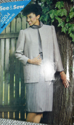 Butterick See Sew Loose Fit Collared Dress Jacket Pattern Sz 8 10 12 ...