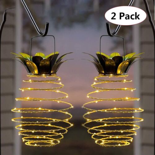 Elegant Pineapple Design Solar Lantern Lights for Outdoor Use Pack of 2 - Picture 1 of 10