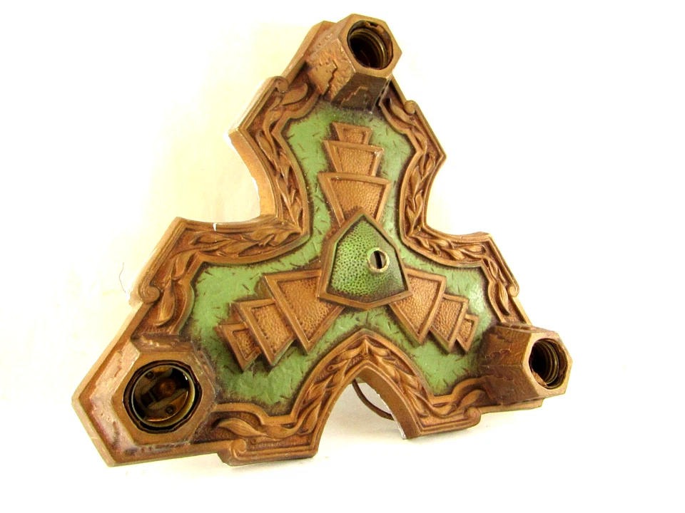 Antique Markel Art Deco Ceiling Light Fixture Chandelier, 1930's - Image 2 of 4