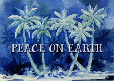 Peaceful Palms  Paul Brent Box of 14 Deluxe Glitter Tropical Christmas Cards