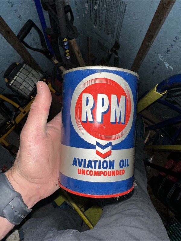 Vintage RPM Aviation Oil Can UnCompounded Full