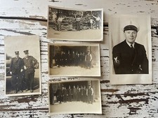 Vtg Antq Photo Men Working In Uniform lot of 5 Mechanic Military Navy Snapshots