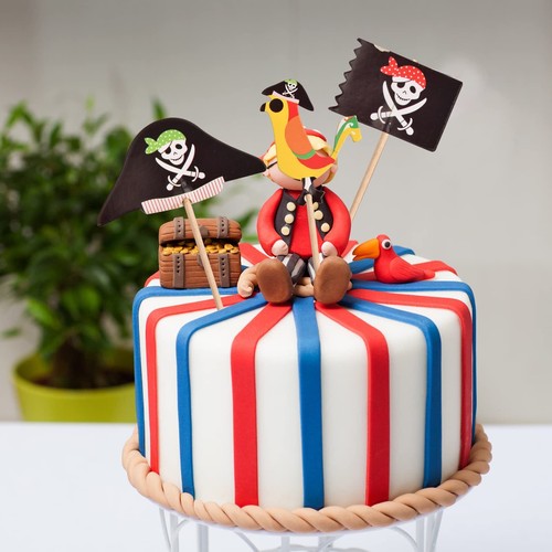 24 Stück Pirate Tortenstecker Piraten Kuchendeckel Cupcake Topper Birthday Ku... - Bild 4 von 8