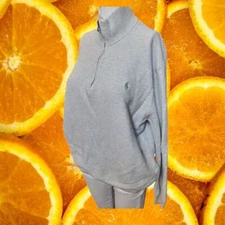 Polo Ralph Lauren Pima Cotton 1/4 Zip Pullover Sweater Gray Casual Classic L