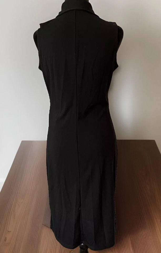 Vestido Emanuel Ungaro Damas Talla Pequeña Negro Sin Mangas Cuello Hasta la Rodilla Foto 3 de 4