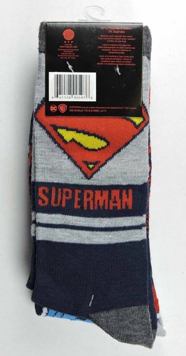 Calcetines con logotipo de Superman 2pr DC Comics HYP talla 6-12 unisex novedad nuevos con etiquetas - Imagen 2 de 3