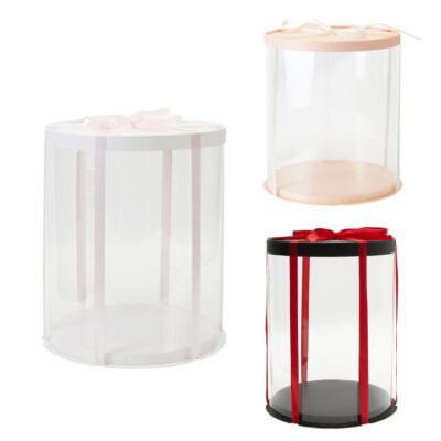 Clear PVC Cake Box 6/8/10 Inch Round Packing Cylinder Display Box Bakery  Shop UK