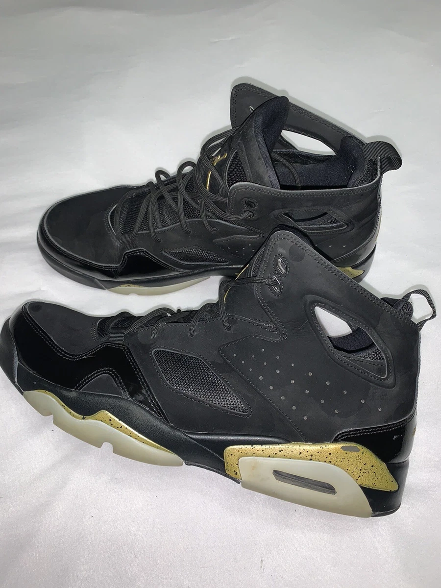 Jordan flight club hotsell 91 black metallic gold