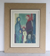 Modern Abstract Family Portrait Painting. Impasto Milton Avery Style