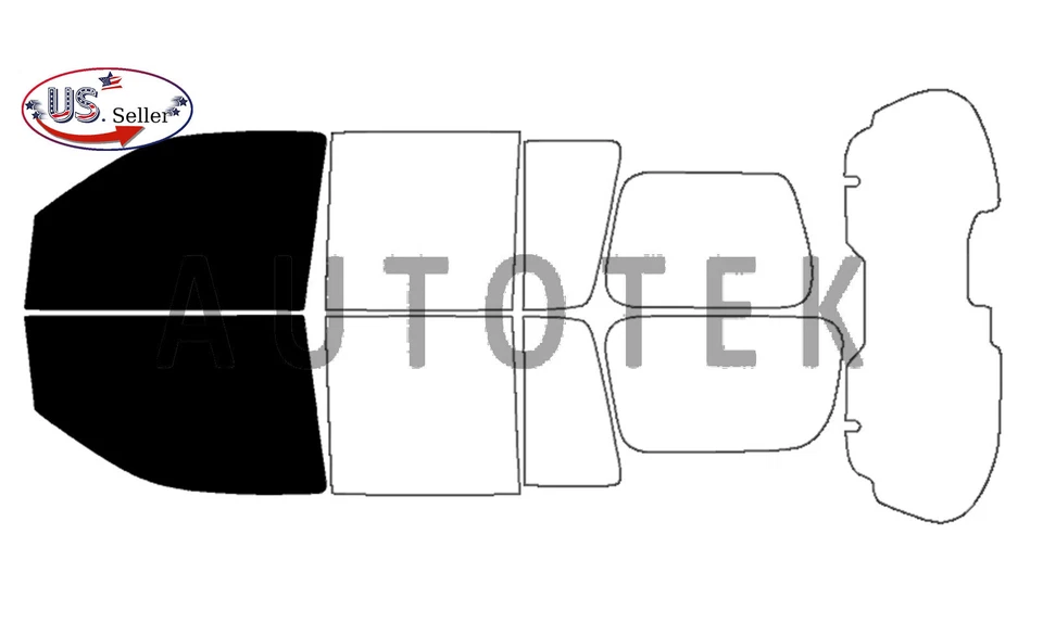 PreCut Front Two Door Windows Any Tint Shade For Nissan Pathfinder 2005-2012 - Image 2 of 4