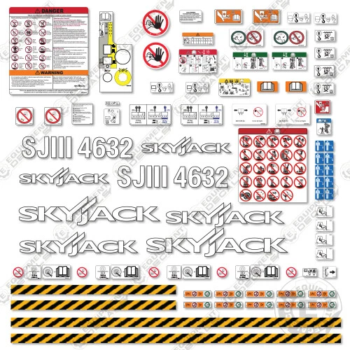 Fits SkyJack SJLLL4632 Decal Kit Scissor Lift Replacement Stickers - 3M Vinyl!