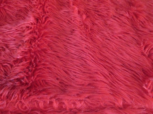 Couvre dessus de lit VINTAGE en poil rouge fourrure synthétique années 70 80 - Picture 2 of 5