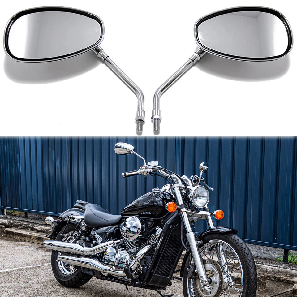 Espejos retrovisores laterales cromados para motocicleta 10 mm para Honda Metropolitan 50 Foto 3 de 4