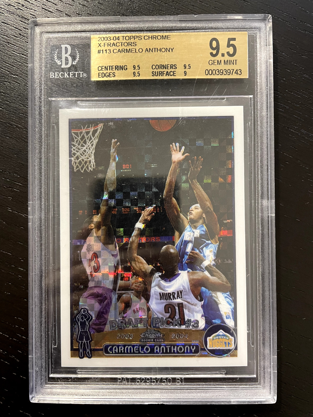 Carmelo Anthony 2003 Rookie RC Topps Chrome #113 HoF - Xfractor /220 BGS 9.5