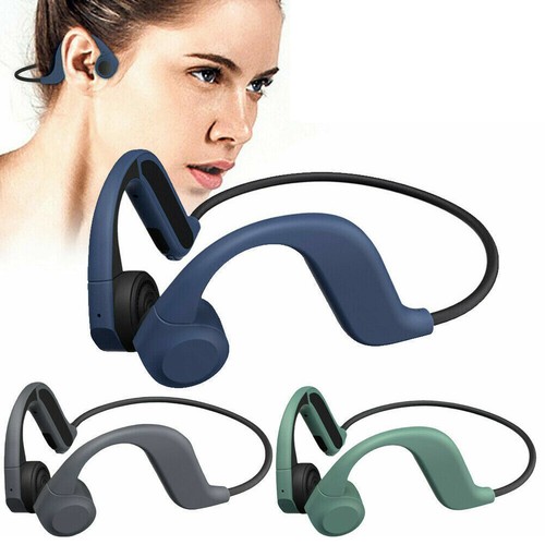 Bone Conduction Headphones Bluetooth 5.0 8GB Memory Waterproof Headset Earpiece - Picture 1 of 14