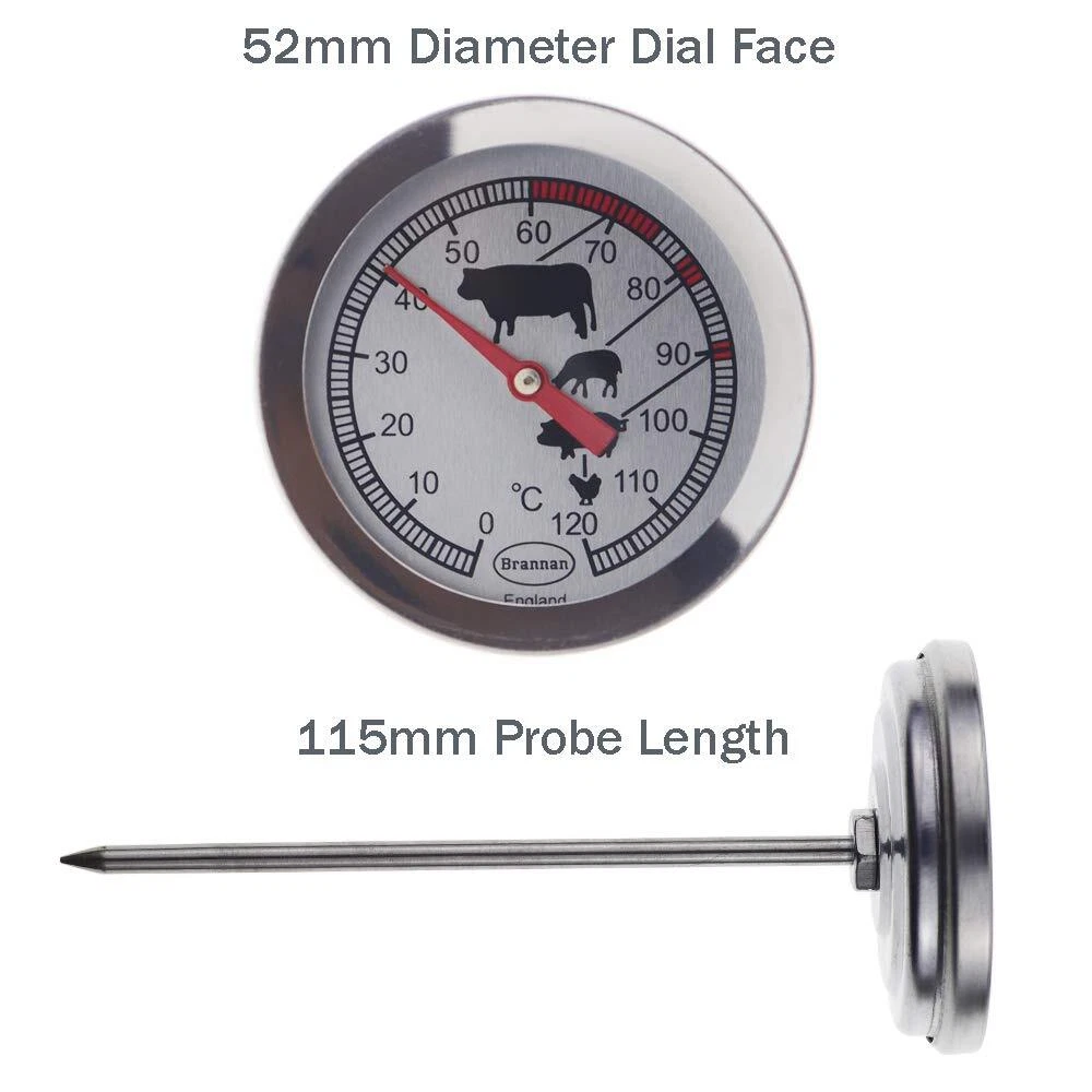 Meat Thermometer Probe Oven Proof Leave In Oven To Measure Meat Temperatures Wit