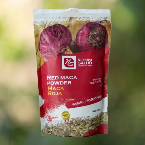 La poudre de maca rouge libère le pouvoir de la maca rouge péruvienne (200 g) maca gélatinisée - Photo 1 sur 3