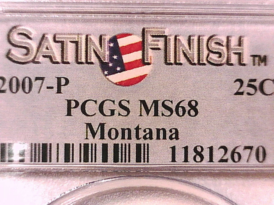 Montana 2007 P Washington State Quarter PCGS MS 68 Satin Finish 11812670 - Image 3 of 3